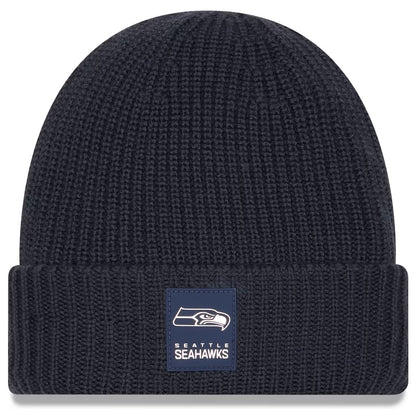 Seahawks 2025 Official Sideline Dark Navy Cuffed Knit Beanie