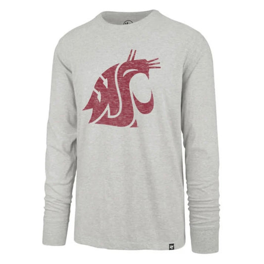 WSU Cougars Distressed Logo Grey Long Sleeve Tee