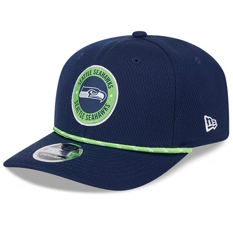 Seahawks 2024 Sideline MICROERA™ Navy Stretch-Snap Hat