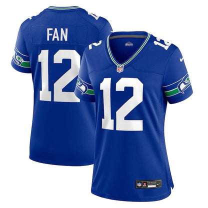 Women's Seahawks FAN 12 Retro Throwback Game Jersey