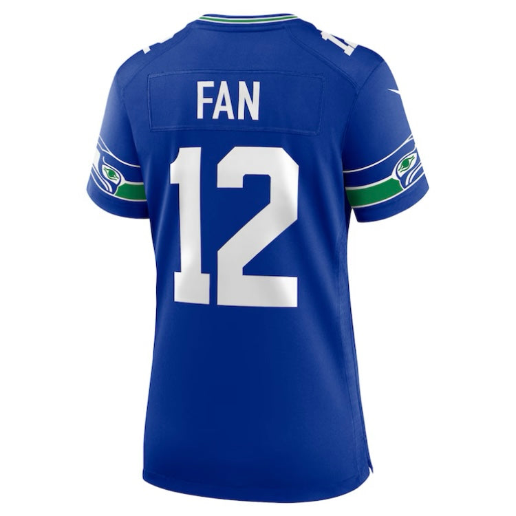 Women's Seahawks FAN 12 Retro Throwback Game Jersey