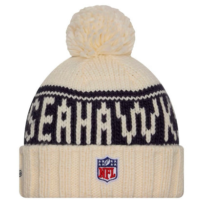 Women's Seahawks 2024 Sideline Cuffed Knit Pom Beanie