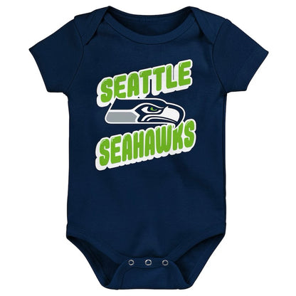 Infant Seahawks 3-Pack Creeper Set