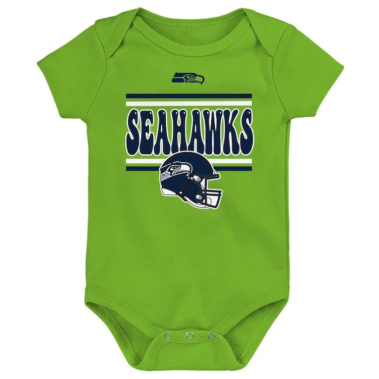 Infant Seahawks 3-Pack Creeper Set