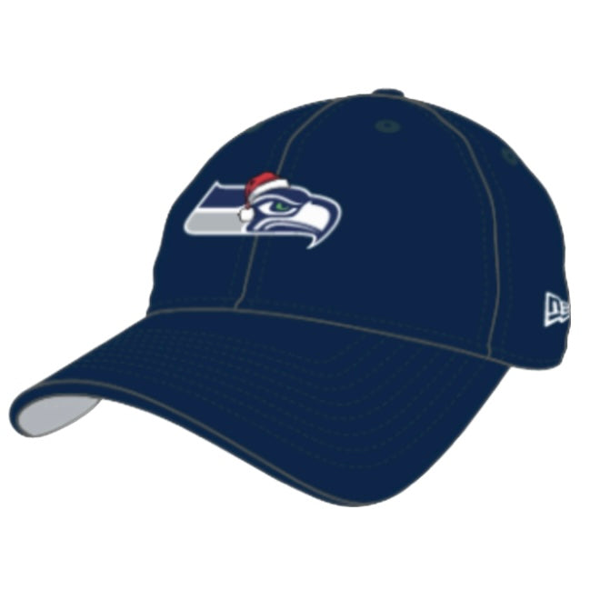 Seahawks Santa Logo Christmas Navy Hat