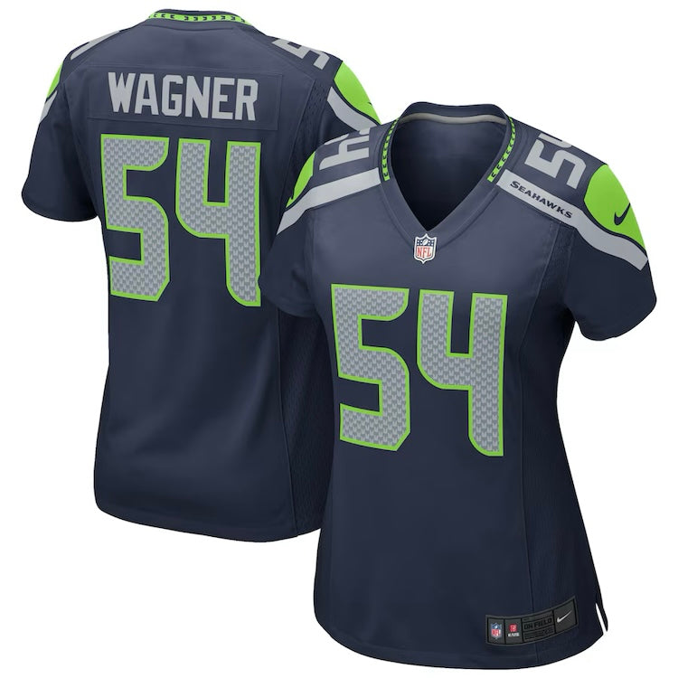 Women's Seahawks WAGNER 54 Navy Game Jersey