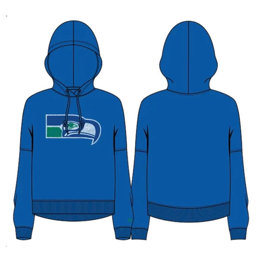 Women’s Seahawks Retro Logo Royal Blue Hooded Sweatshirt