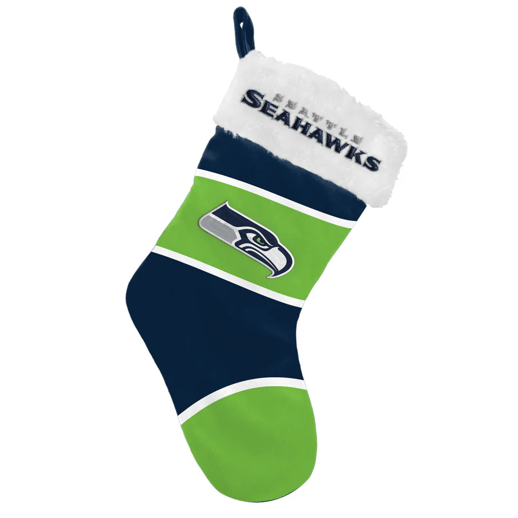 Seahawks Logo Navy / Lime Christmas Stocking