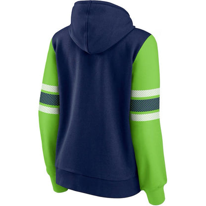 Women's Seahawks Jersey Stripe Hooded Sweatshirt