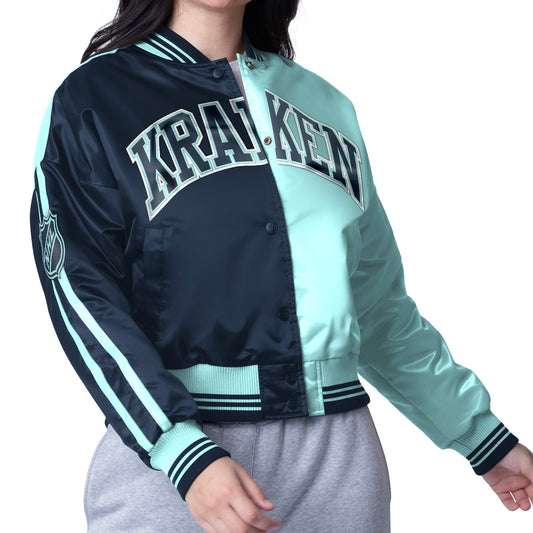 Women's Kraken Navy-Ice Varsity Starter Jacket