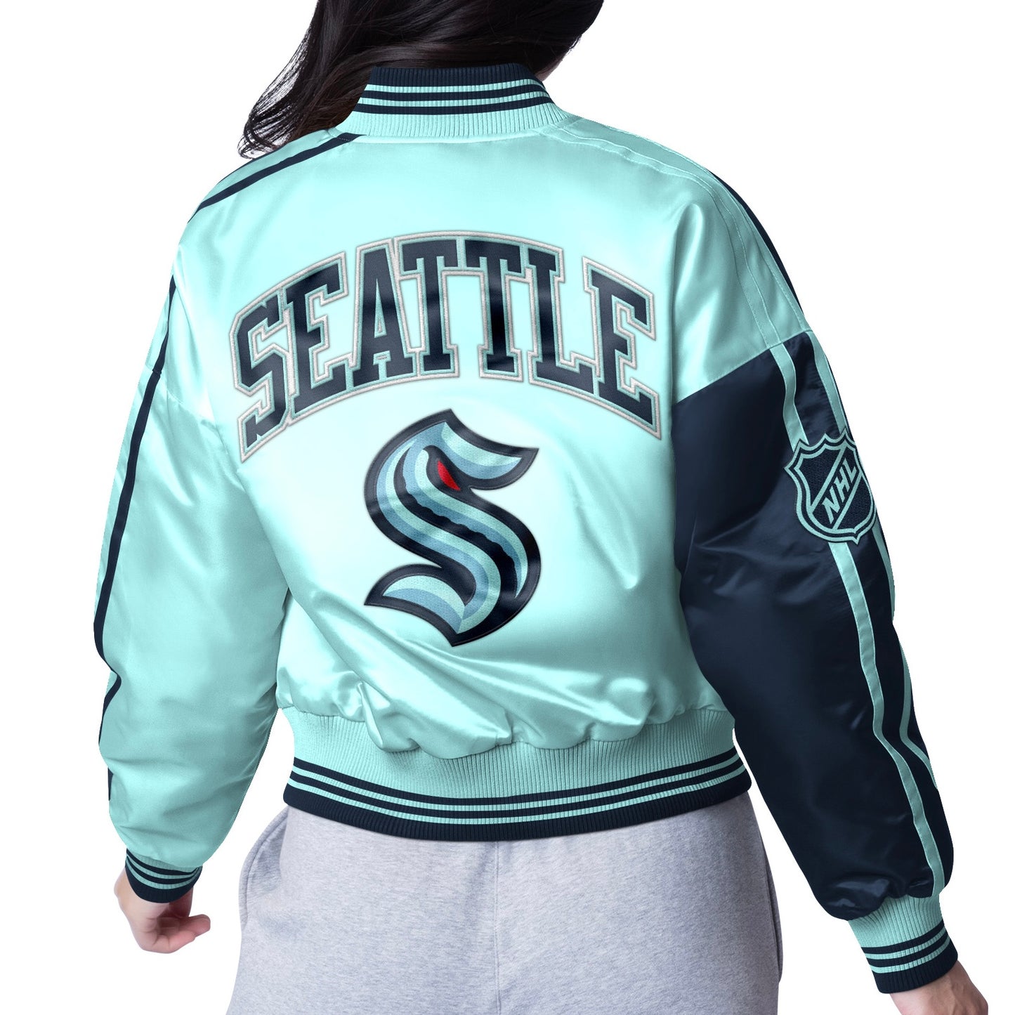 Women's Kraken Navy-Ice Varsity Starter Jacket