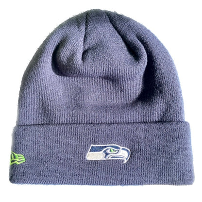 Seahawks Christmas Lights Cuffed Knit Navy Beanie