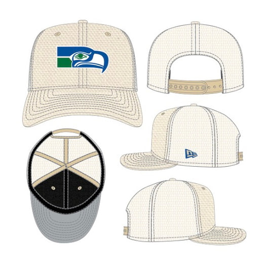 Seahawks Cream Retro Stretch-Snap Trucker Hat