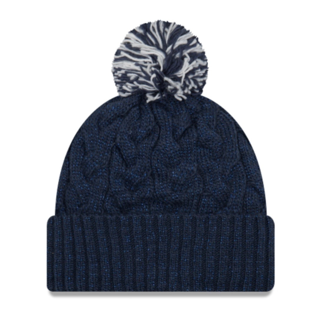 Seahawks Navy Glimmer Pom Knit Beanie