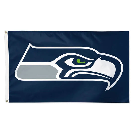 Seahawks Big Logo Navy Deluxe 3x5 Flag