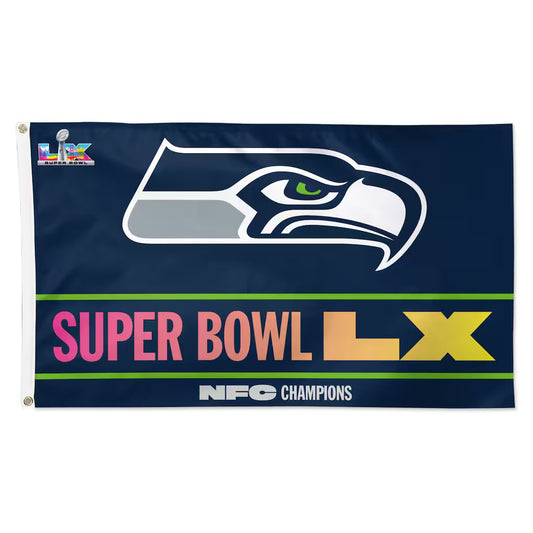 Seahawks Super Bowl LX Deluxe 3x5 Flag
