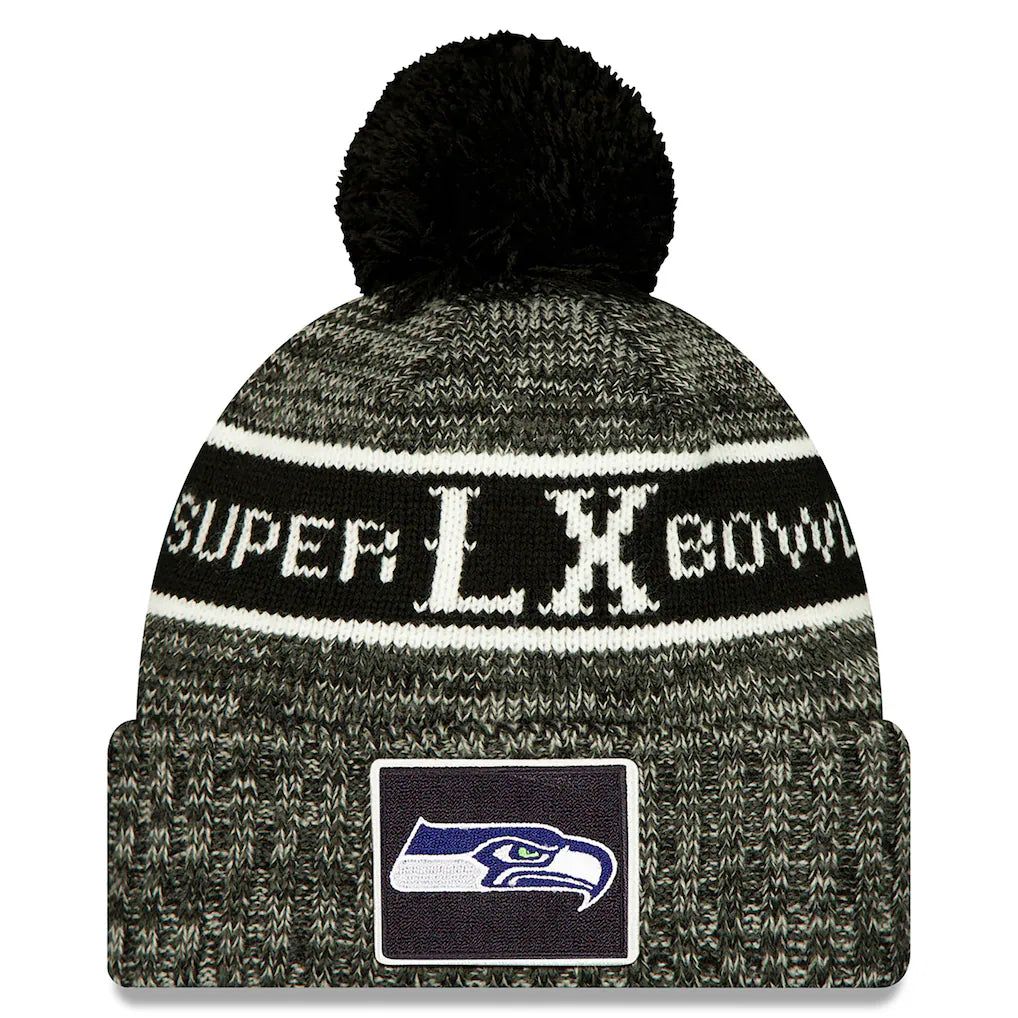 Seahawks Super Bowl LX Official Pom Knit Beanie
