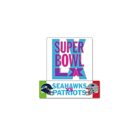 Seahawks vs Patriots Super Bowl LX Official Logo Pin