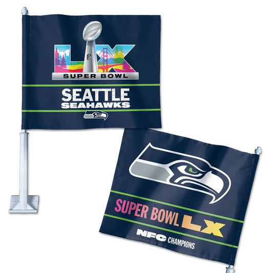 Seahawks Super Bowl LX Car Flag