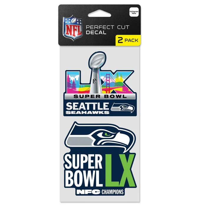 Seahawks Super Bowl LX Decals 2-Pack