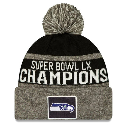 Seahawks Super Bowl LX Champions Official Parade Pom Knit Beanie