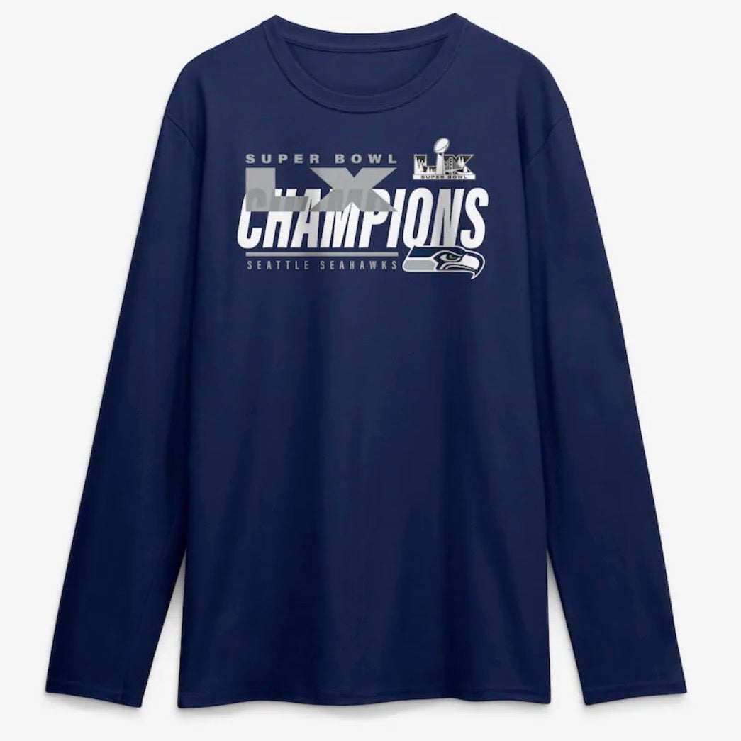 Seahawks Super Bowl LX Champions Official Graphic Long Sleeve Tee
