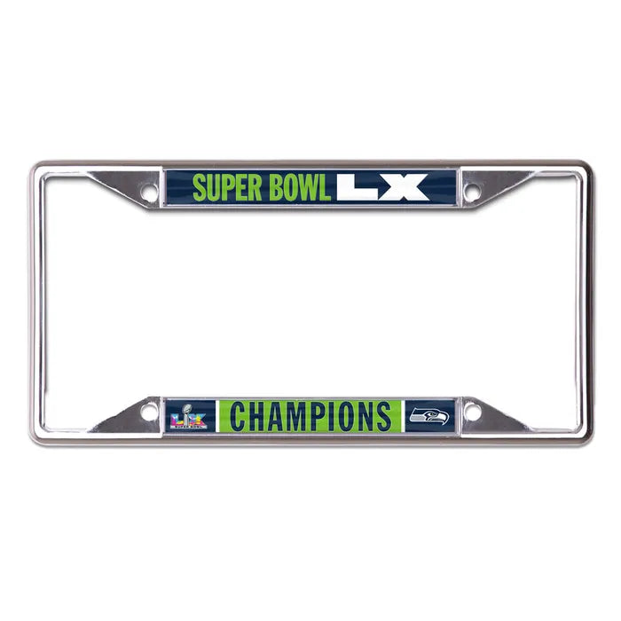 Seahawks Super Bowl LX Champions Premium License Plate Frame