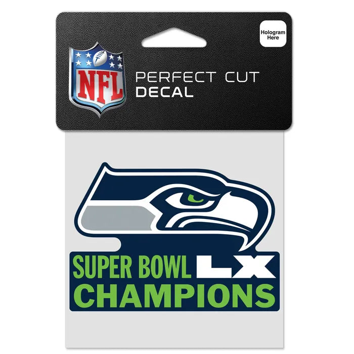 Seahawks Super Bowl LX Champions 4” x 4” Decal