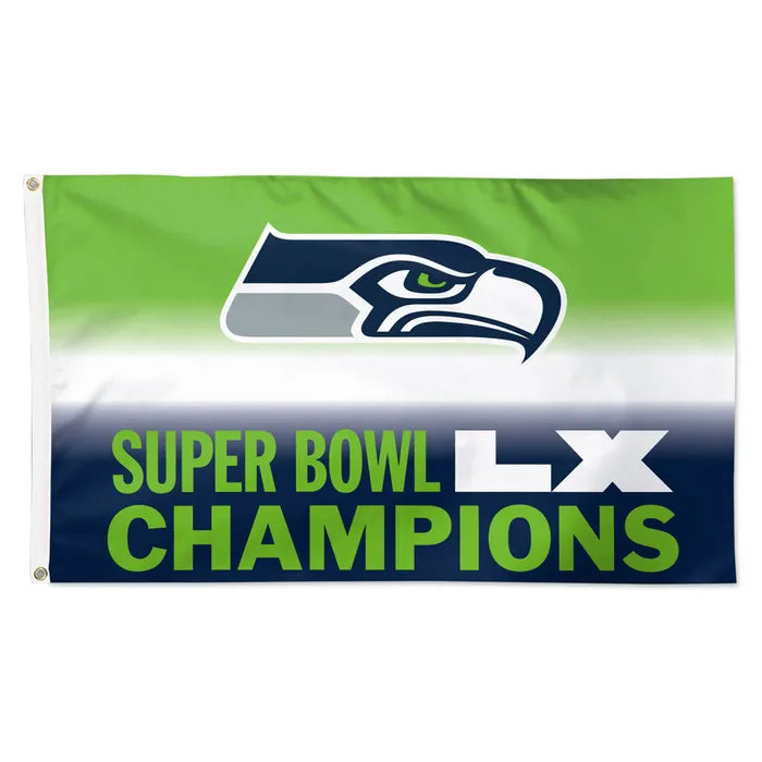 Seahawks Super Bowl LX Champions Deluxe 3 x 5 Flag