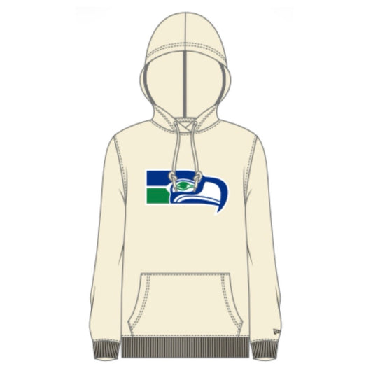 Women’s Seahawks Retro Logo Ivory Hooded Sweatshirt