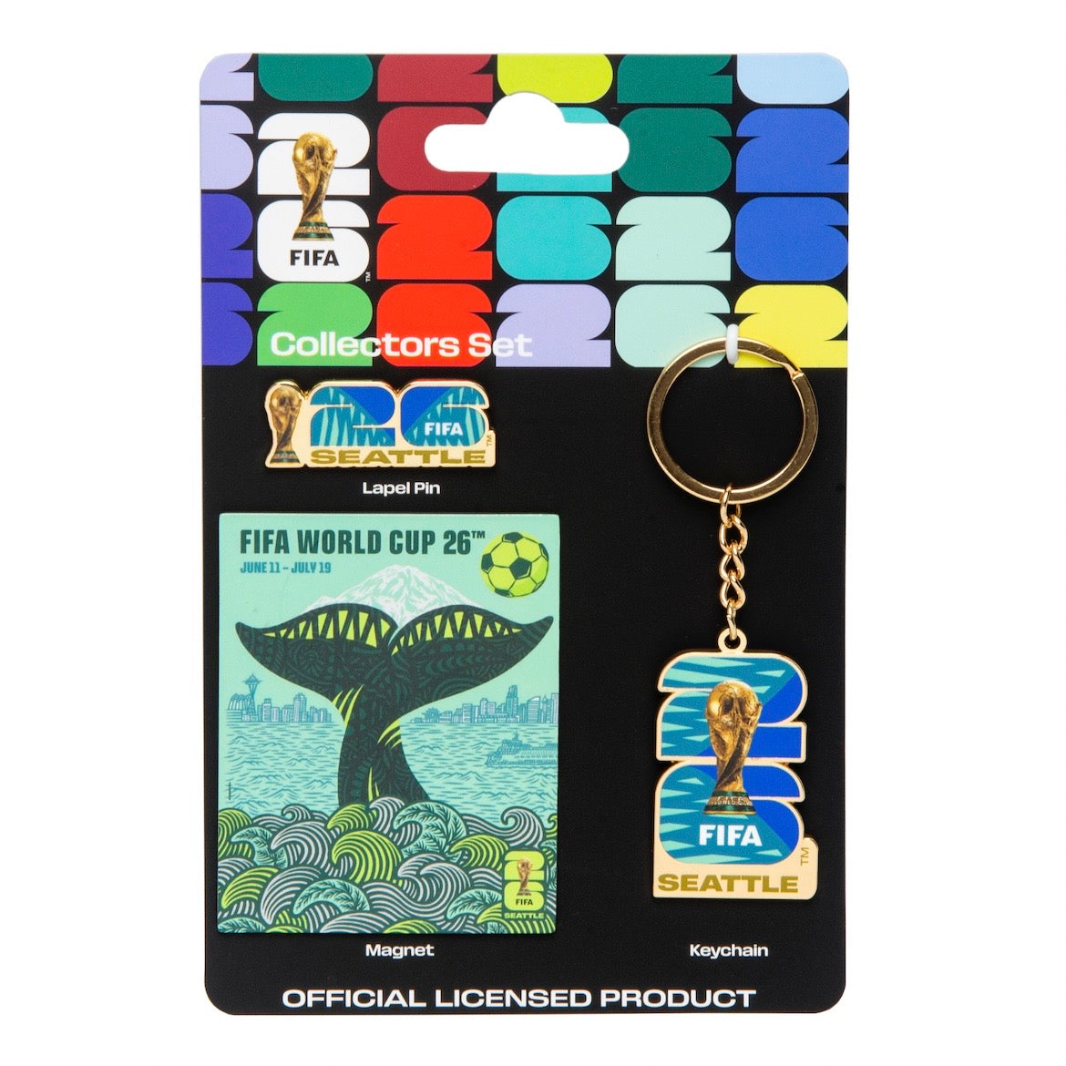 FIFA World Cup 2026 Official Seattle Host City Pin / Keychain / Magnet Set