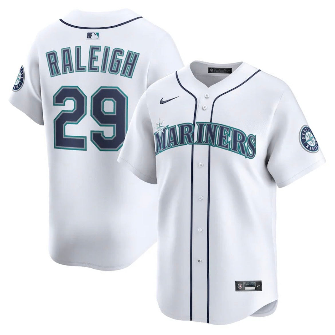 Mariners Cal Raleigh White Nike Jersey
