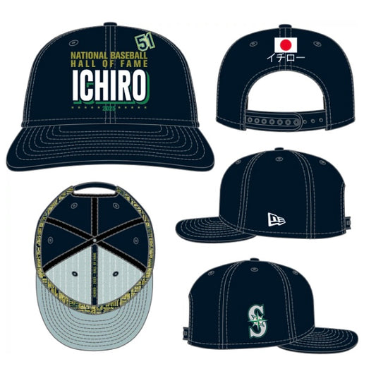 Mariners Ichiro Suzuki 2025 HOF Gold Pin Snapback Hat