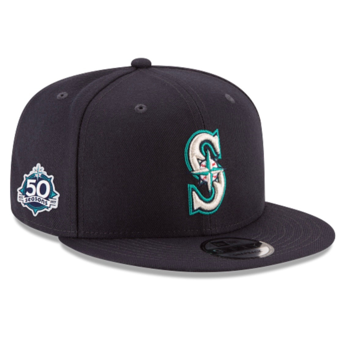 Mariners “50 Seasons” Sidepatch 9Fifty Snapback Navy Hat