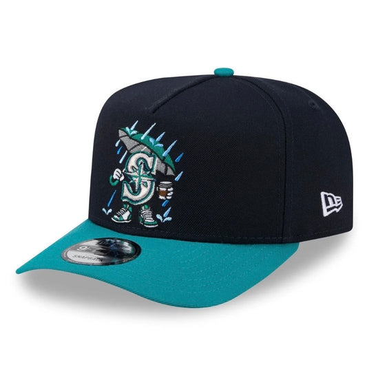 Mariners Logo In The Rain Navy A-Frame Hat