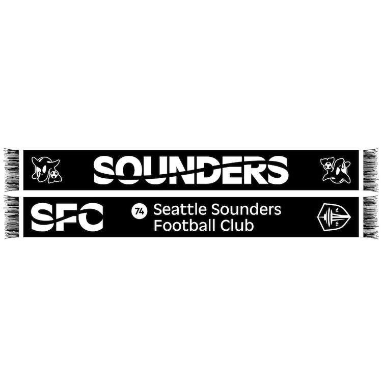 Sounders Orca Black and White Scarf