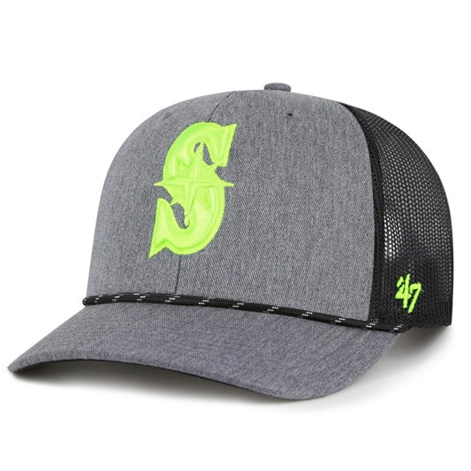 Mariners Carbon Rope Neon Snapback Trucker Hat