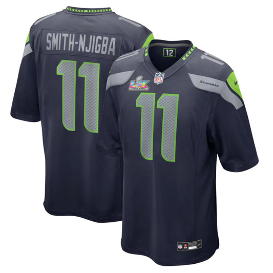 Seahawks “Smith-Njigba 11” Super Bowl LX Navy Game Jersey