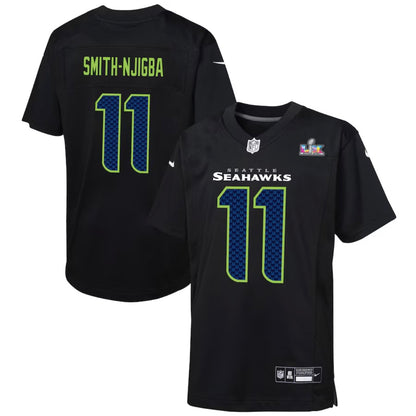 Youth Seahawks “Smith-Njigba 11” Super Bowl LX Blackout Game Jersey