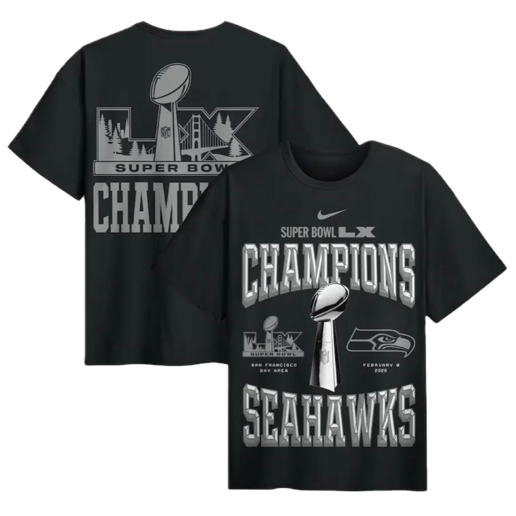 Seahawks Super Bowl LX Champions Official On-Field Locker Room Tee