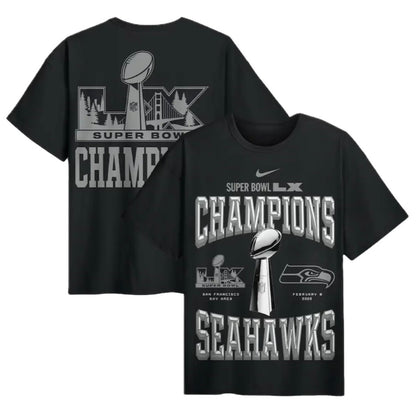 Seahawks Super Bowl LX Champions Official On-Field Locker Room Tee