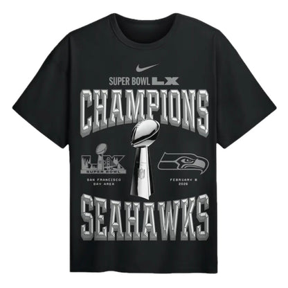 Seahawks Super Bowl LX Champions Official On-Field Locker Room Tee