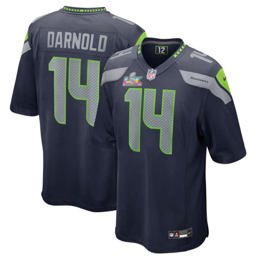 Seahawks “Darnold 14” Super Bowl LX Navy Game Jersey