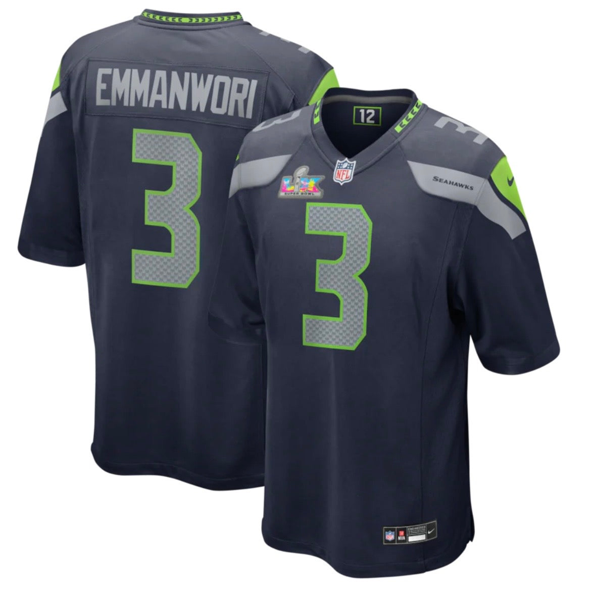 支給品 NFL シーホークス デイモン・ハリソン 試合用ユニフォーム【48】刺繍 Seahawks – Gameday Sports Shop