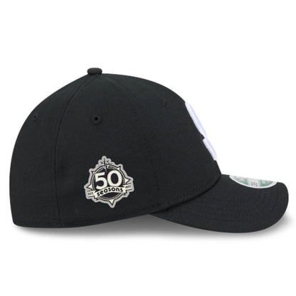Mariners “50 Seasons” Side Patch Steelheads Stretch-Fit Black Hat