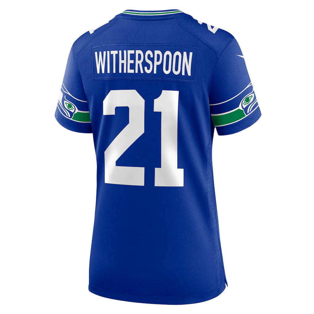 Women’s Seahawks “Witherspoon 21” 50th Season Patch Retro Game Jersey