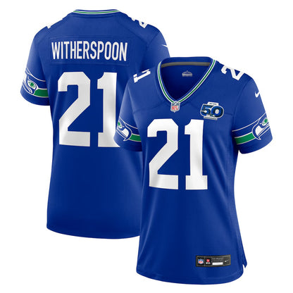 Women’s Seahawks “Witherspoon 21” 50th Season Patch Retro Game Jersey