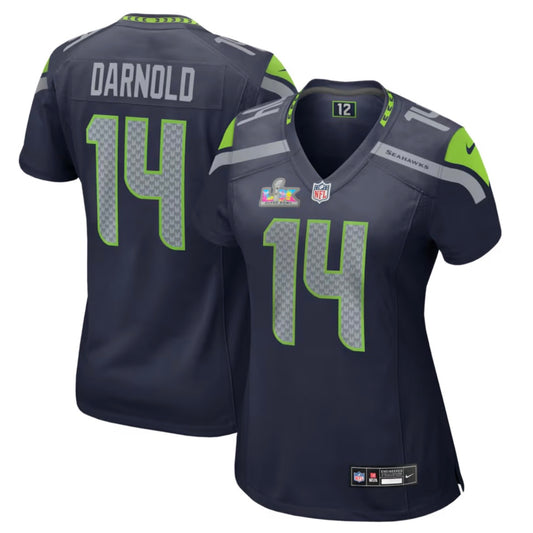 Women’s Seahawks “Darnold 14” Super Bowl LX Navy Game Jersey