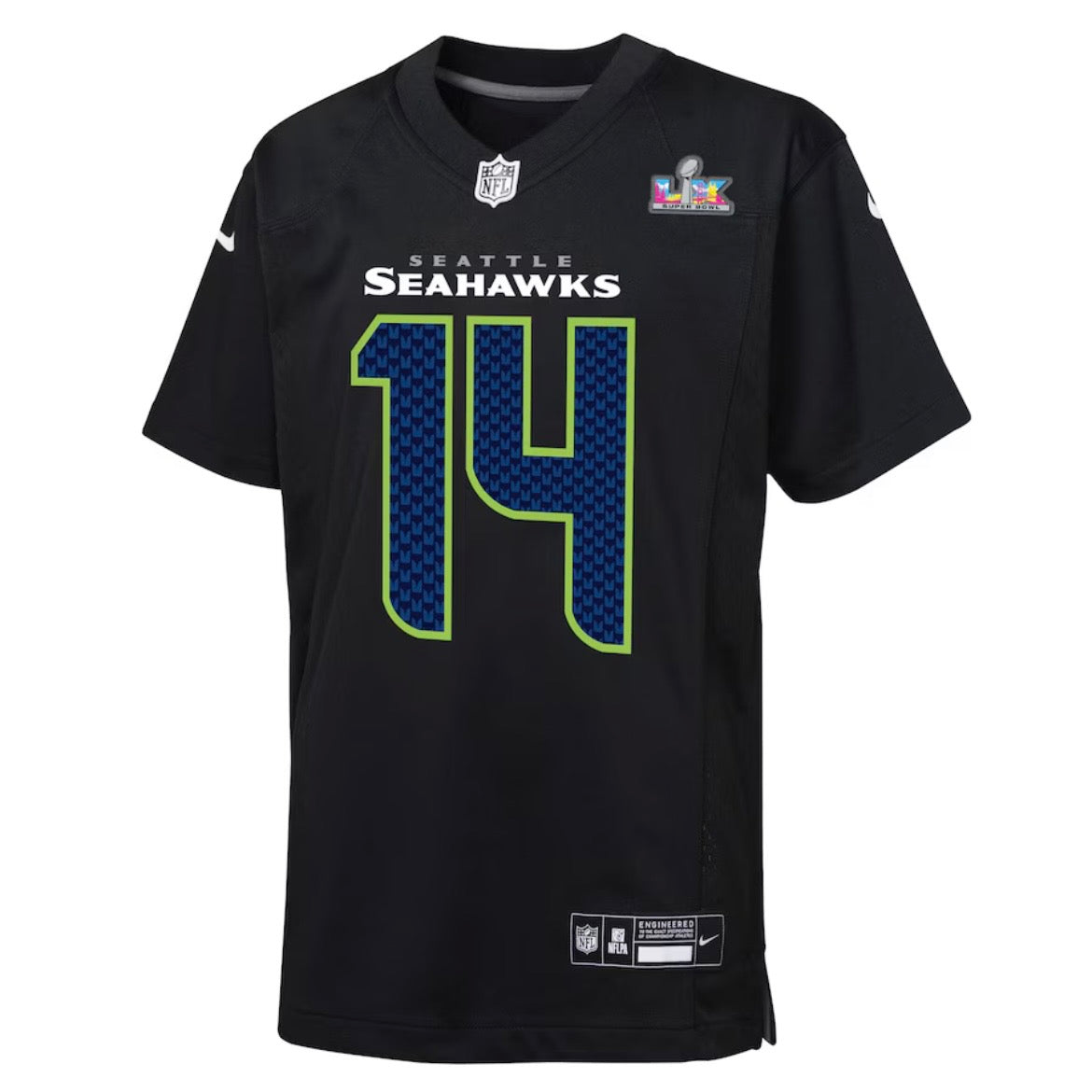 Youth Seahawks “Darnold 14” Super Bowl LX Blackout Game Jersey