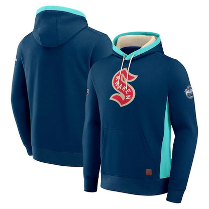 Kraken Navy / Ice Blue Winter Classic Pullover Hooded Sweatshirt